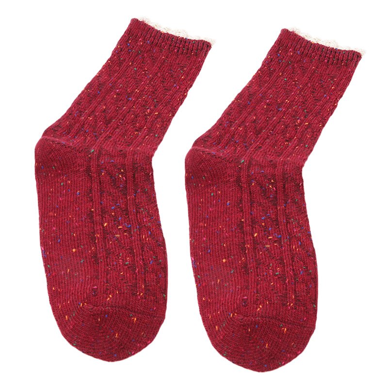 Damen-socken im japanischen retro-stil mit spitze, süße, dicke flor-socken, herbst- und wintersocken: Rot
