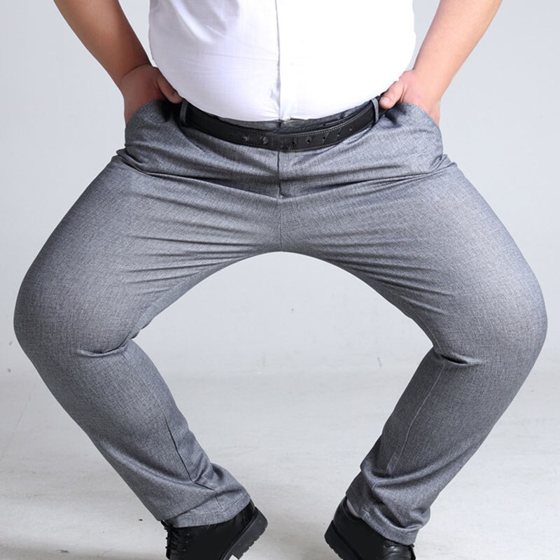 Stor størrelse stor 7xl 8xl 9xl dressbukser menn enkle dressbukser høstblå 10xl formelle dressbukser elastisitet rette bukser 54