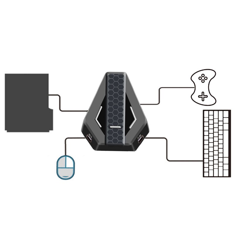 Keyboard and Mouse Converter Game Controller Adapter for X-360/ One/PS3/PS4/N-Switch Game Console