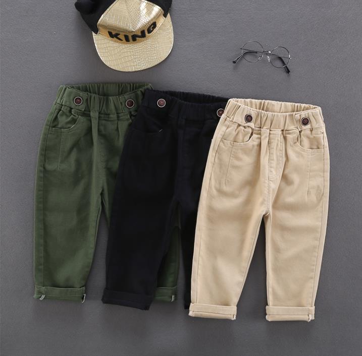 Children's trousers, children's solid color casual pants, baby loose trousers, mid-waist elastic waist, casual children's pants