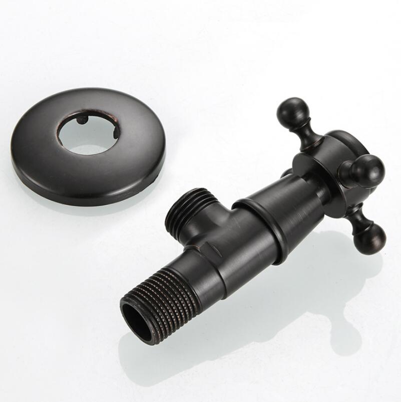 Black Brass Triangle Valve Water Control Valve Bathroom Tap Water Valve 1/2*1/2 Brass Angle valves