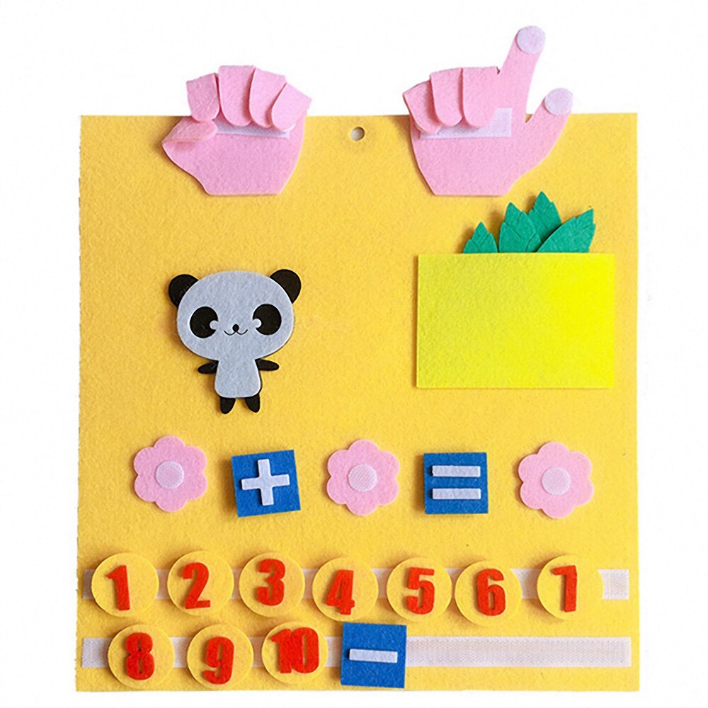 Children DIY Non-woven Numbers Counting Toy Digital Add Subtract Felt Craft Math Toys Kids Educational Teaching Aid Montessori