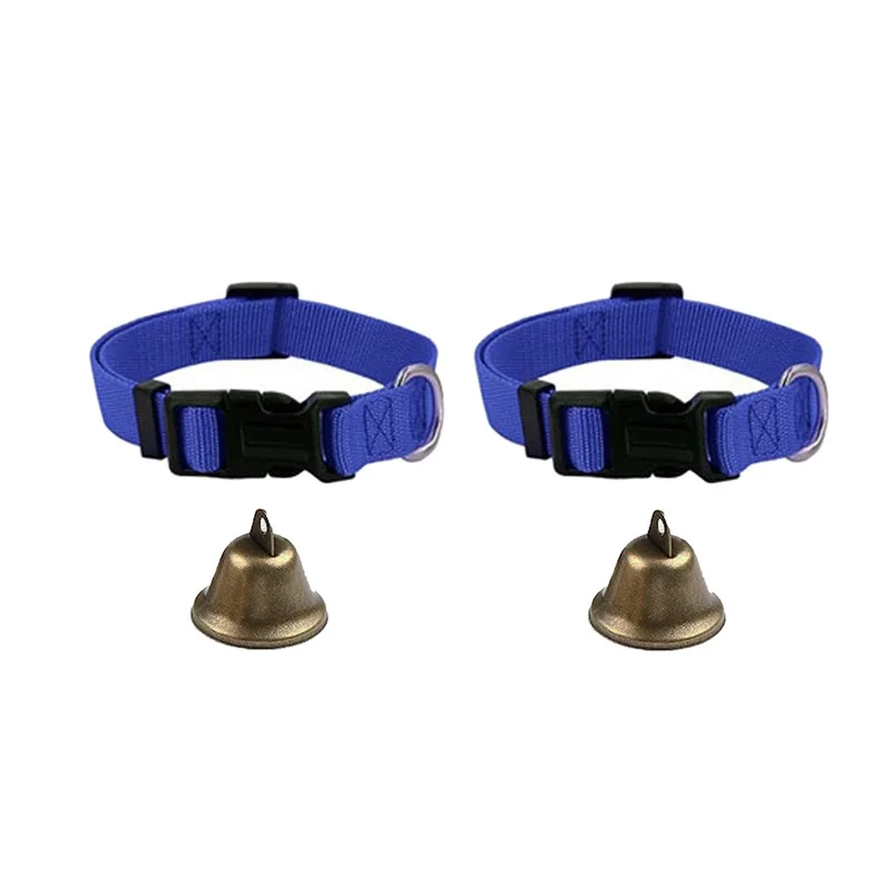Colliers de chèvre réglables avec cloches, laisse pour chien, corde en Nylon, mouton, pâturage, cloche en cuivre, accessoires pour animaux de ferme: Bleu marine