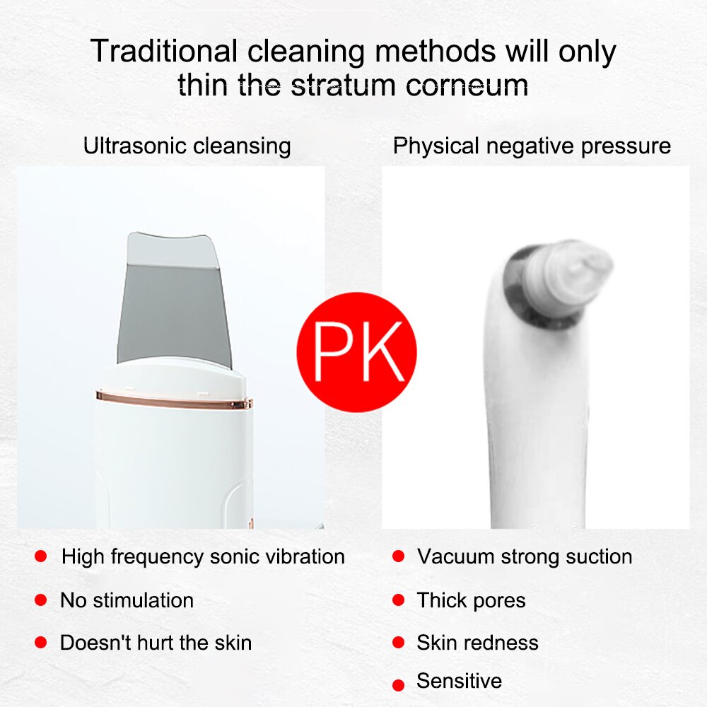 Ultrasonic Skin Scrubber Deep Face Cleansing Devices Face Dirt Remover Ion Vibration Electric Skin Scrubber