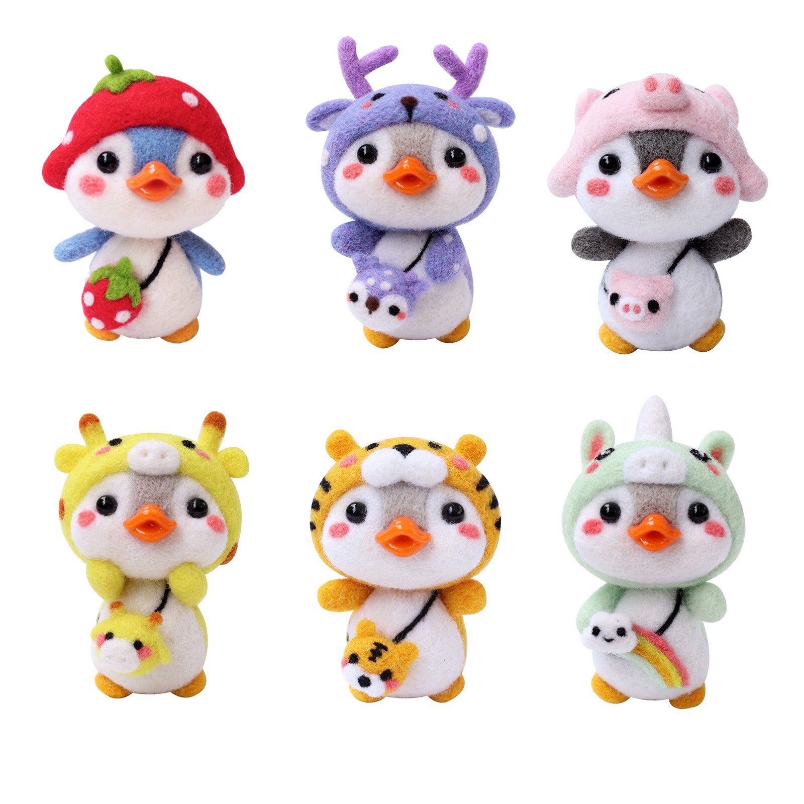 Nicht beenden Pinguin Wolle Filz Nadel Filzen Bausatz Diy Wolle Stieß Fühlte Handgemachte Spielzeug Paket Für Anfänger Mit Englisch Anweisung