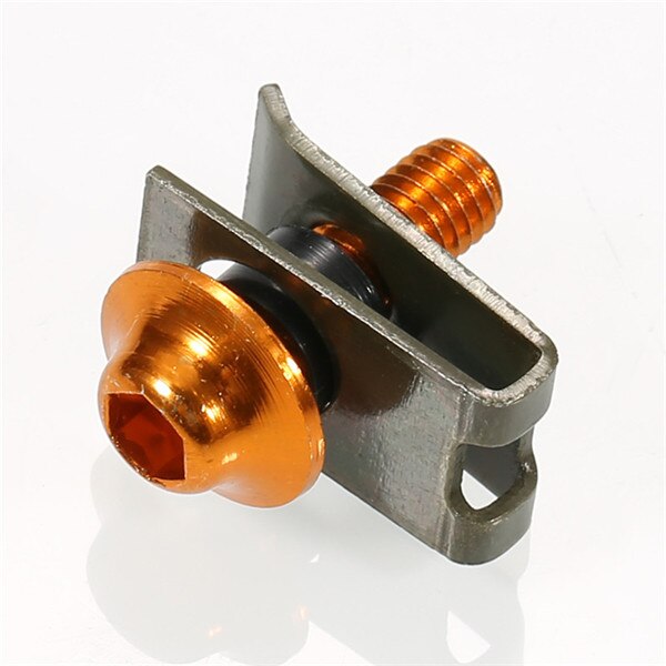 10 Uds. Tornillos de aluminio para motocicleta M5, tornillos de sujeción, Tuercas de resorte, accesorios para motocicletas, tuercas y pernos metálicos para camiones y automóviles: Naranja