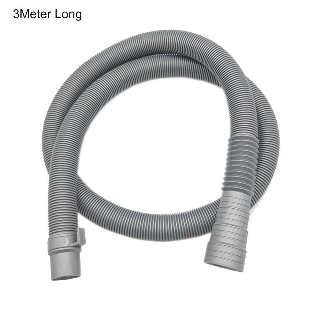 Universal Washing Machine Dishwasher Drain Waste Hose Discharge Hose Extension Pipe Fits Up To 32-42mm Drain Outlets: grey 3m