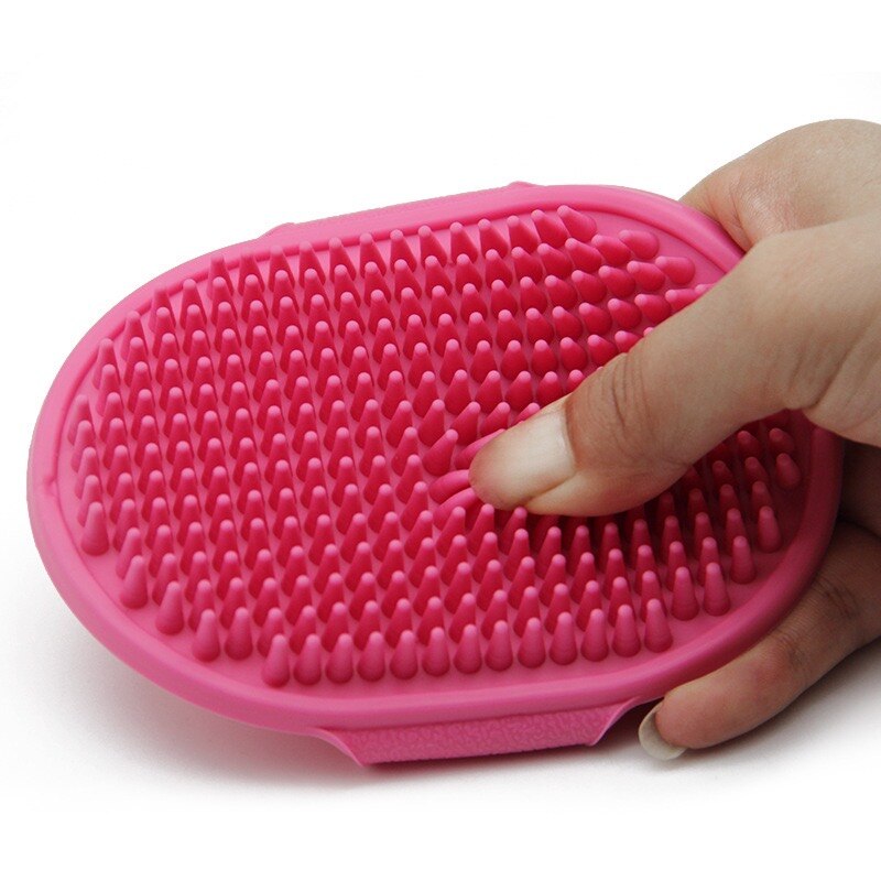 Escova-cepillo ajustable para mascotas, accesorio de baño para perros: Rojo