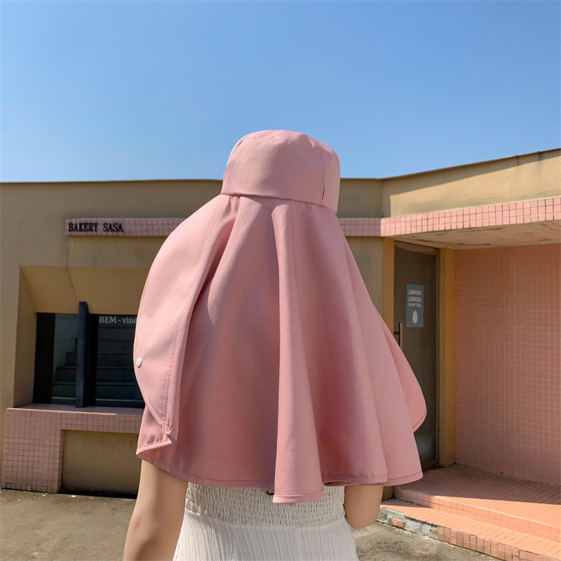 1/2/3 Uds. Sombrilla de protección solar de verano para mujer, sombrero con protección UV, sombrero para cubrir la cara de ala grande, máscara facial, sombrero con protección para el cuello