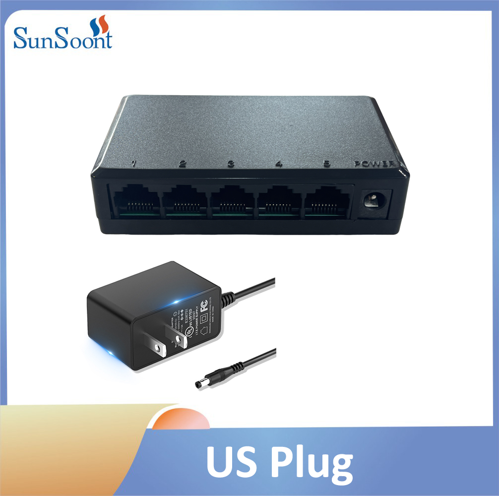 Switch Ethernet 5/8 porte Adattatore switch di rete Gigabit desktop 10/100/1000Mbps Switch Ethernet RJ45 Switch rapido automatico MDI/MDIX: Blu