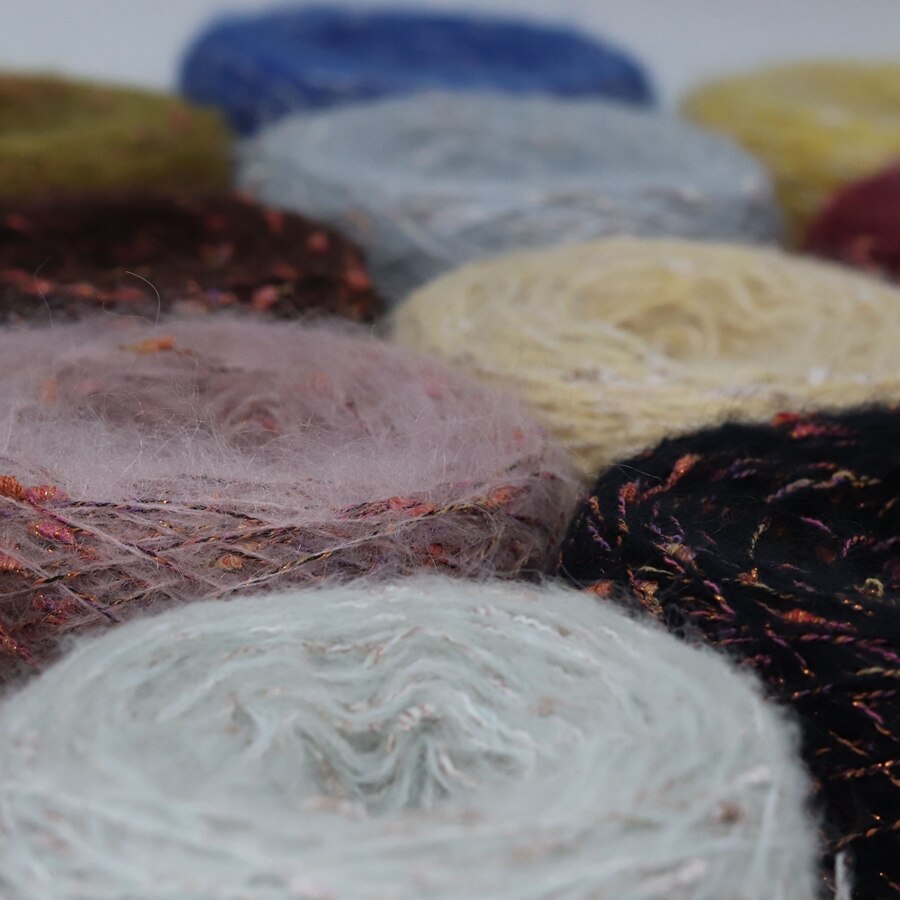 50G Metallic Fancy Knoop Mohair Garen Вязание Пряжа Wol Draad Anti-Pilling Voor Haken Sjaal Trui