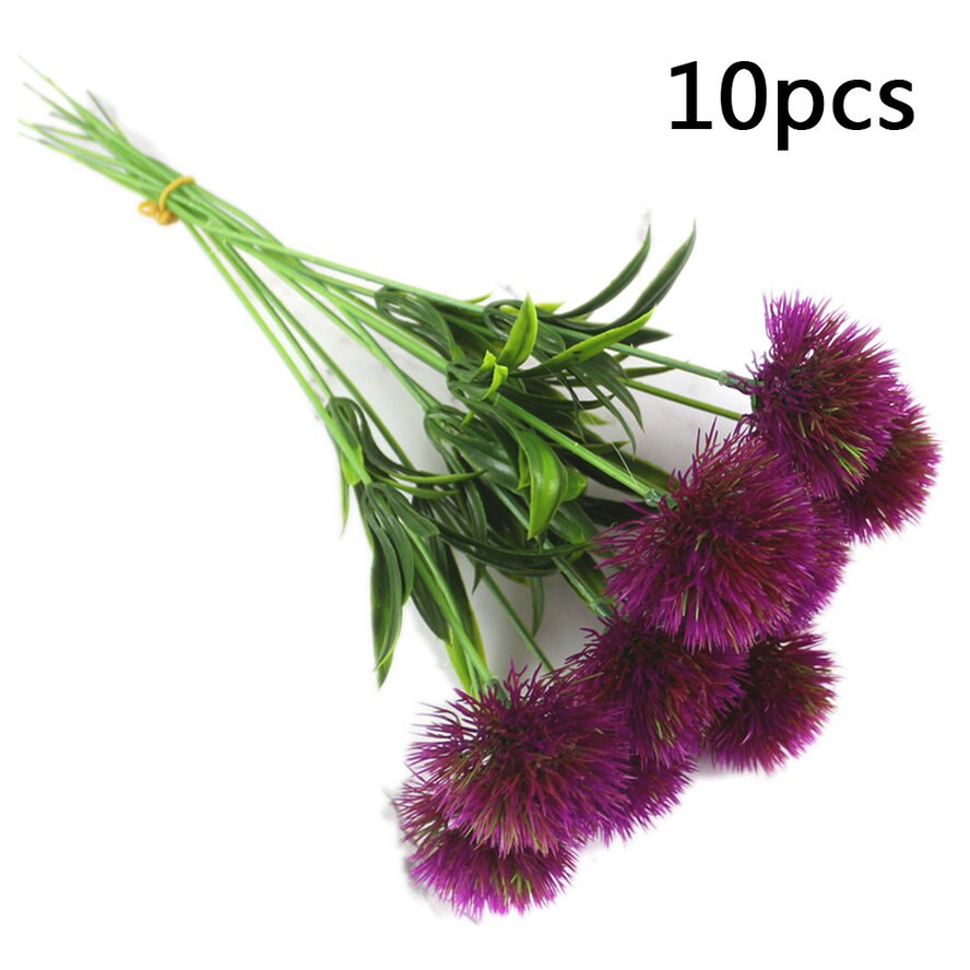 10 Pcs/Boeket Paardebloem Kunstmatige Bloemen Plastic Paardebloem Bruiloft Thuis Hotel Tuin Decoratie Nep Bloem Boeket: plum