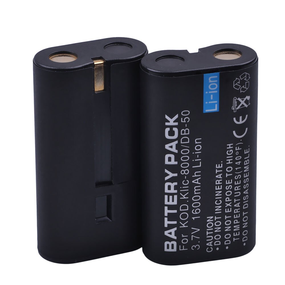 1600mAh KLIC-8000 KLIC8000 DB50 Battery for Kodak Easyshare Z1012 is, Z1015 is, Z1085 is Z1485 is, Z612, Z712, Z812 is, Z8612 is: 2 battery