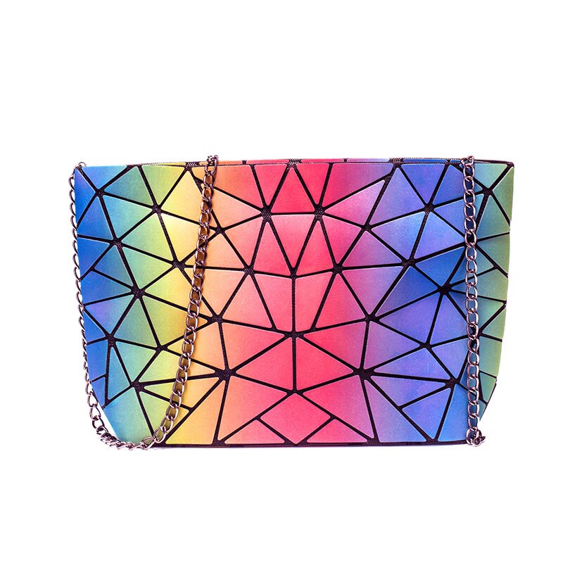 Sac à main géométrique pour femmes, petit sac à bandoulière simple, fourre-tout pliable, fourre-tout pour dames,: Rainbow