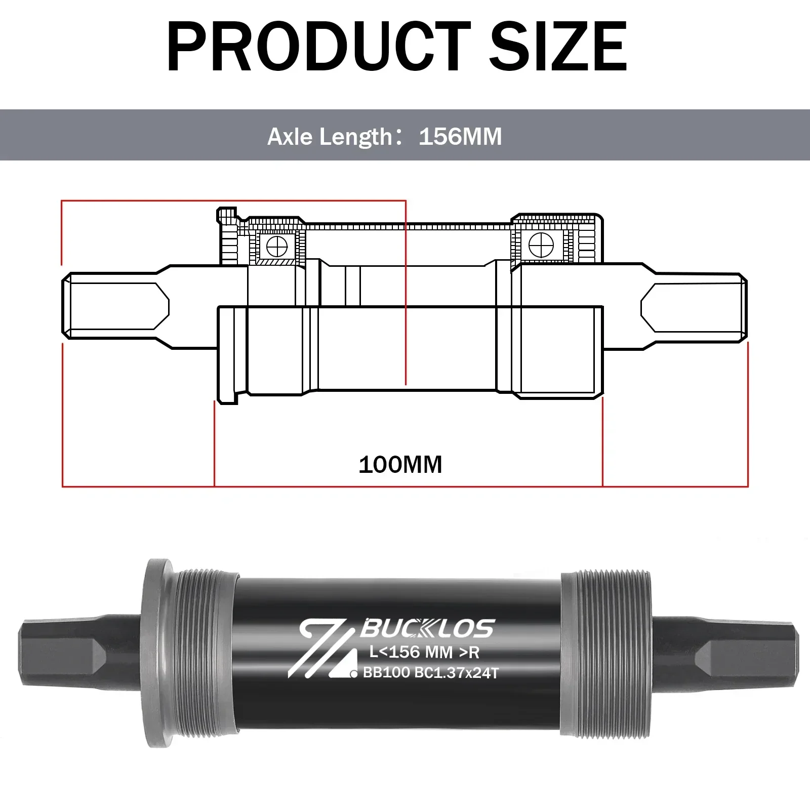 BUCKLOS Fahrrad Tretlager Rennrad Mountainbike Platz Kurbel BB BB68 BB80 BB90 BB100 BB110 BB120 für MTB E-Bike Kurbelgarnitur Teil: Licht Grün