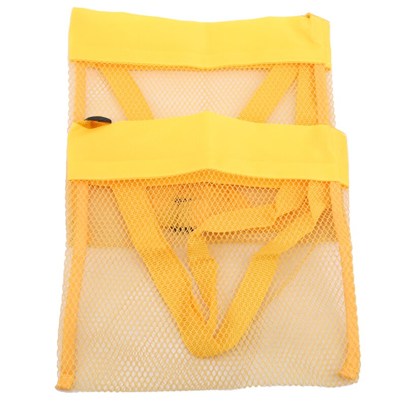 2 stuks/set net tas strand opbergzak schelp net tas meisjes handtassen kinderen zand object verzamel speelgoed: Geel