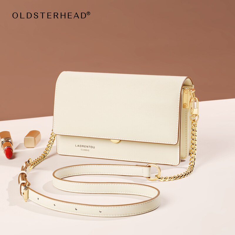 OLDSTERHEAD Einfache lässig Dame Crossbody-tasche Rindsleder Frauen Mini Schulter Umhängetasche Solide Klappe Tasche der murmeln Schild