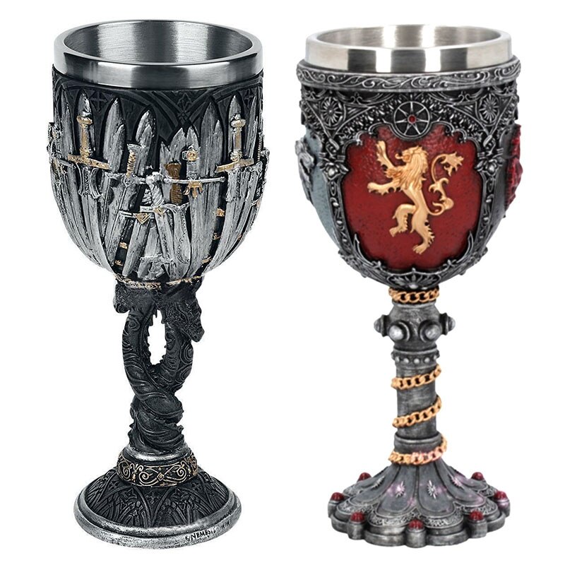 Bier Mokken Koffie Cups 3D Gothic Beker Ijzeren Troon Tankard Roestvrij Staal Hars Wijnglas Mok Jaar Kerst Fans