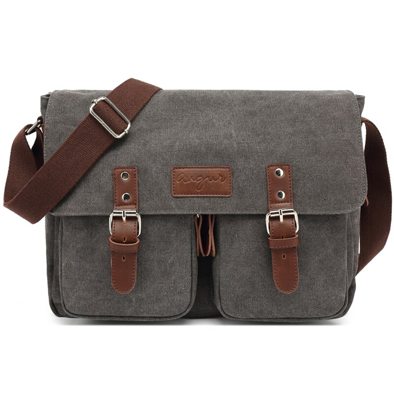 MARKROYAL Canvas Casual Portable Messenger Bag Briefcase Bags Guaranteed Trend Simple Pack Gray: Gray