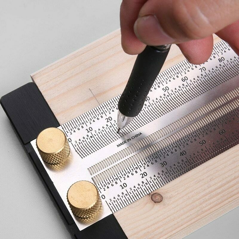 Stainless Steel Ultra Precision Marking Ruler Woodworking Scribing Angle Measuring Ruler Builders Craftsmen Measur Tool