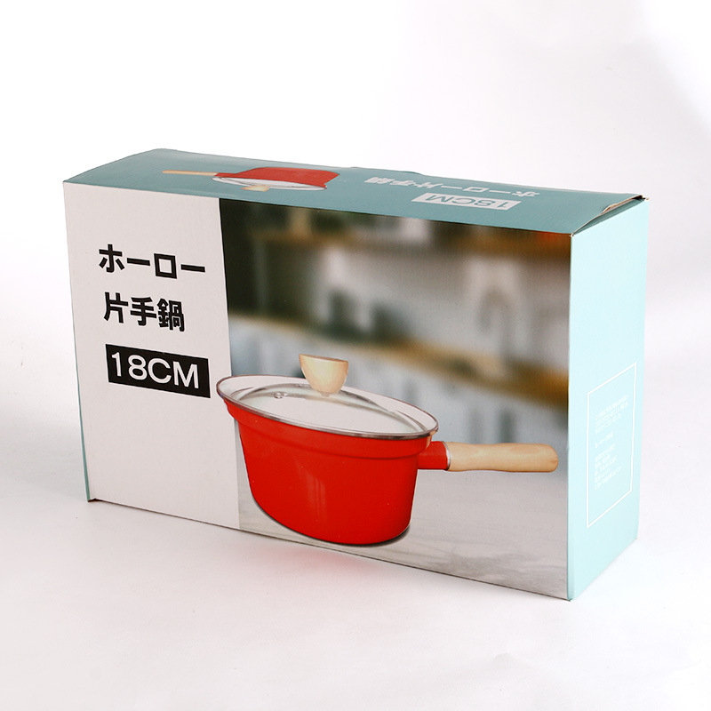 18CM red Soup Pot Saucepan Portable Stockpot Milk Heating Nonstick Cooking Pan Kitchen Cookware For Gas Induction C