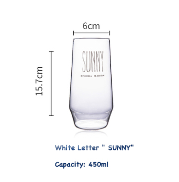 Water Glass,Juice Glass, Water Cup,Highball Glass, Drinkware: White Sunny450ml