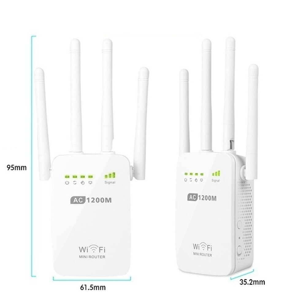 AC 300/1200Mbps Wireless Repeater High Speed 2.4G 5.0GHz strengthen Dual-Band Wireless Wifi Repeater 2/4 High Gain Antennas Wide