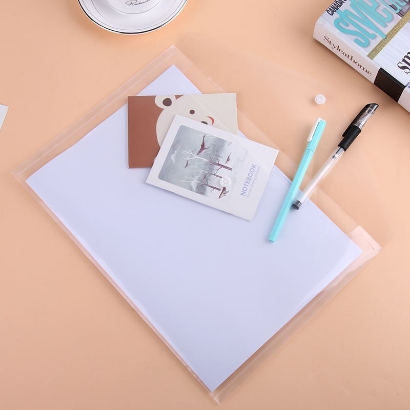 5 Pcs/Set Best Transparent Plastic A4 File Folders Bag Document Hold Bags Folders Clear Filing Paper Office School Supplies