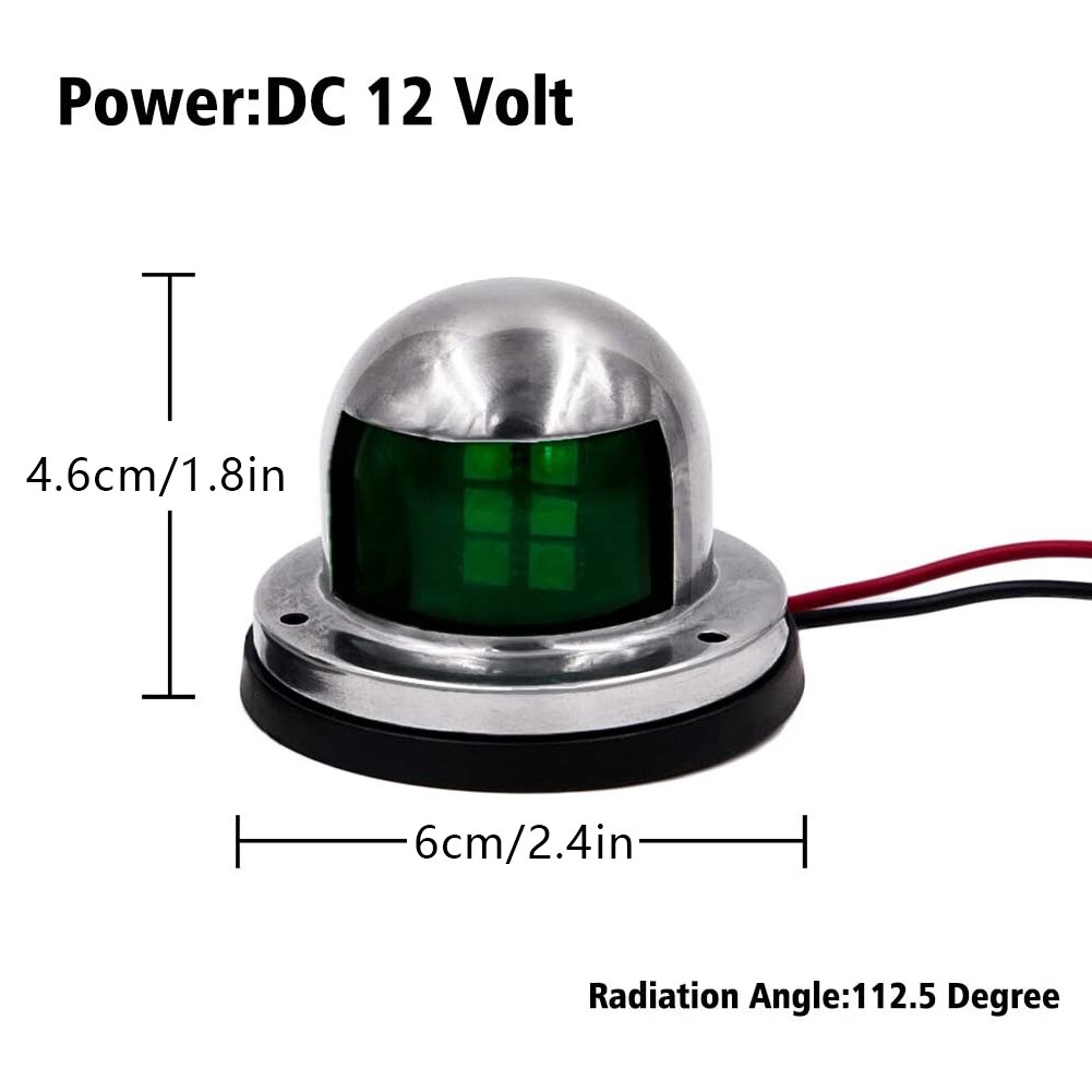 Lumières de Navigation LED rouge vert 12V, lampe de voile en acier inoxydable pour bateau marin, ponton, Yacht, accessoires de bateau