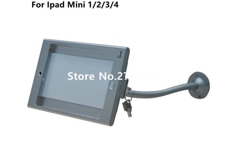 for iPad mini 1/2/3/4 anti-theft wall mount with flexible gooseneck arm safety mounting table for menu order display