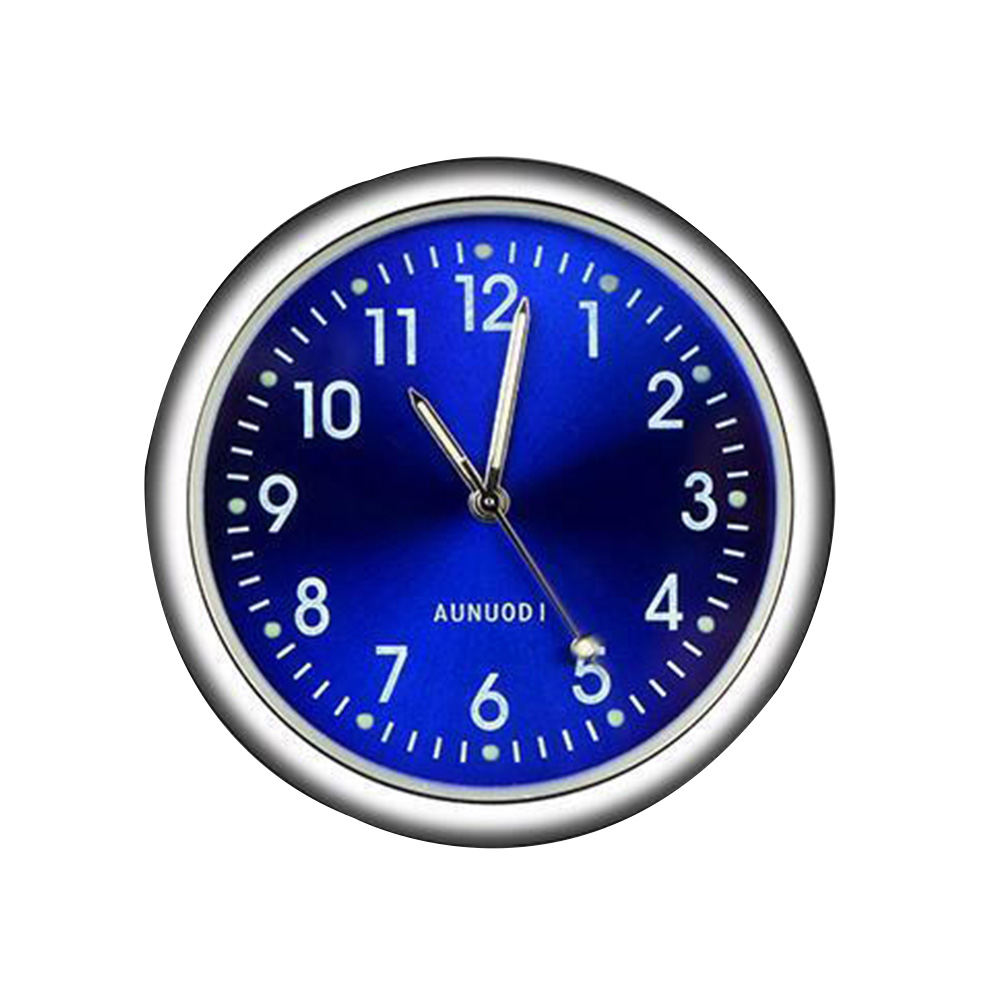 Car Clock Luminous Mini Automobiles Internal Stick-On Digital Watch Mechanics Quartz Clocks Automotive Styling Accessories: Blue