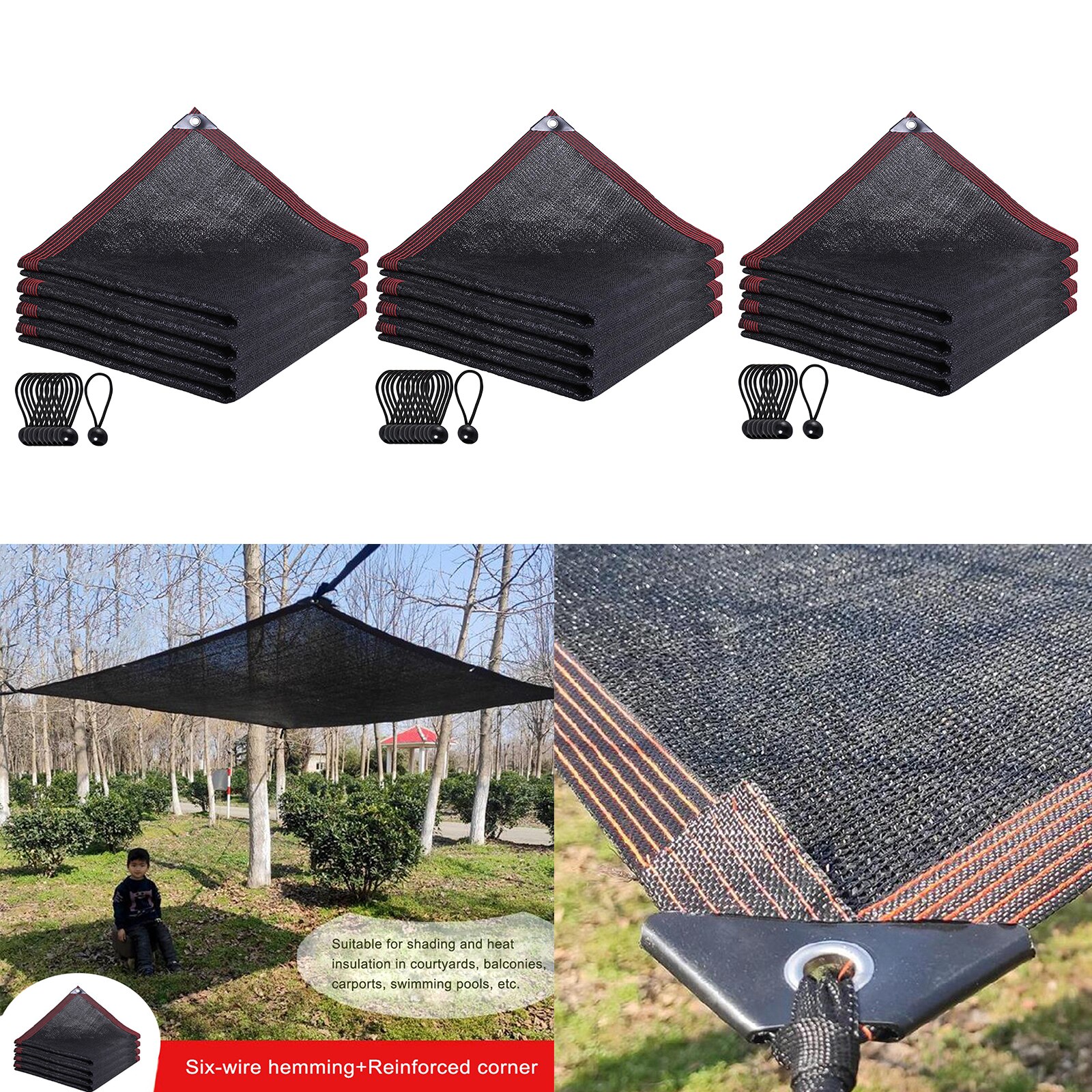 UV Resistance Greenhouse Covers Sunblock Shade Cloth Net Mesh Tarp Protection Outdoor Shade Screen with Grommets