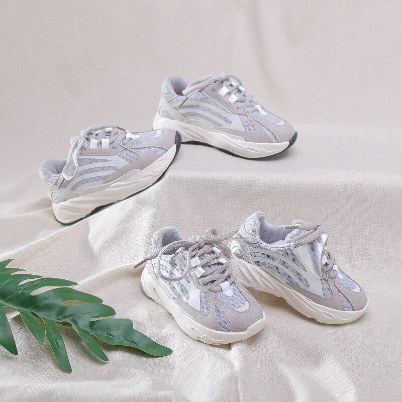 Spring Boys Girls Lace-Up Reflective Sneakers for Baby Toddlers Kids wz Additional Velcro Children Trainers Running Shoes