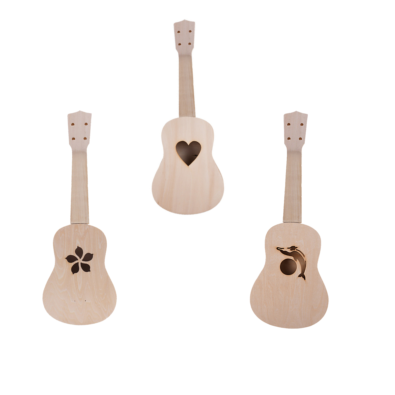 Mini guitare hawaïenne à cordes 21 pouces, artisanat en bois, Instrument de bricolage, accessoire de guitare belle apparence
