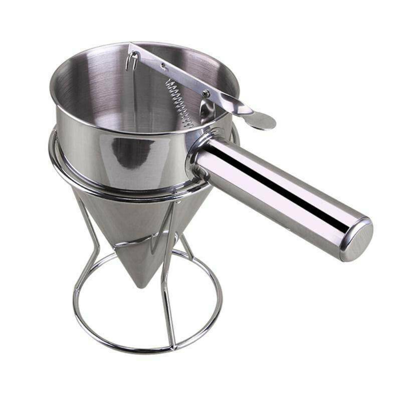 Rvs Conische Vorm Trechter Met Rack Octopus Ballen Maken Cupcake Pannenkoek Bakken Tools Helper: Default Title