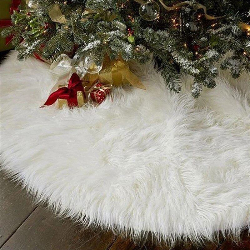 Kerst Accessoires Witte Kerstboom Rokken Bont Rok Voor Xmas Decoraties Xmas Nieuwjaar Home Outdoor Decor