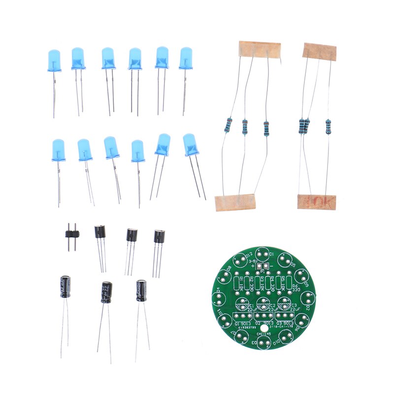 Kit électronique bricolage LED Kit de Production de lumière d'eau ronde pour la formation de compétences: Bleu
