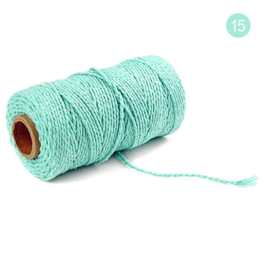 Cordon torsadé en coton 2mm, cordelette pour macramé artisanal, accessoires décoratifs pour bricolage artisanal, fait à la main, 0507 #: O