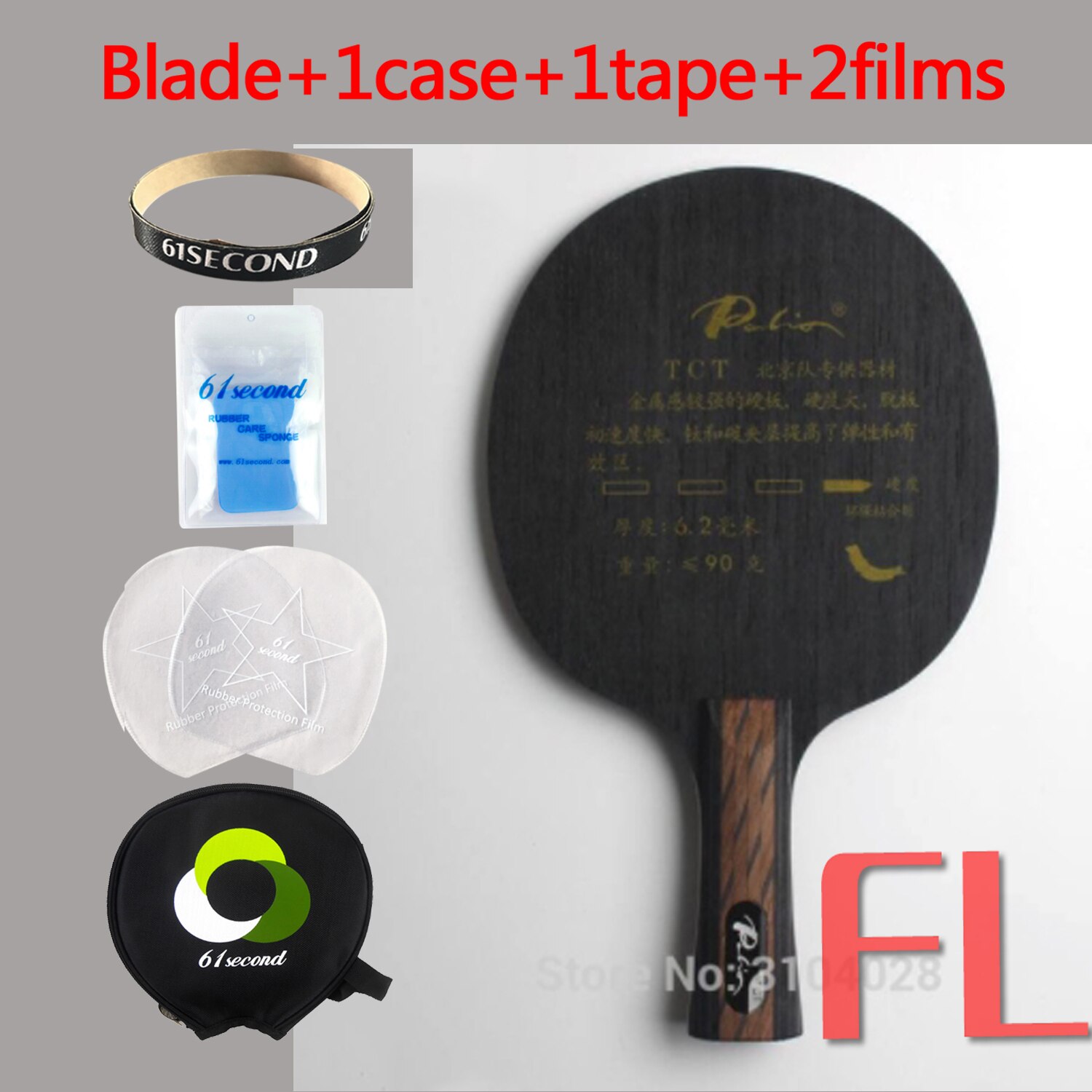 Palio official TCT table tennis blade titanium carbon blade special for beijing team fast attack hard blade high speed ping pong: FL with YM case