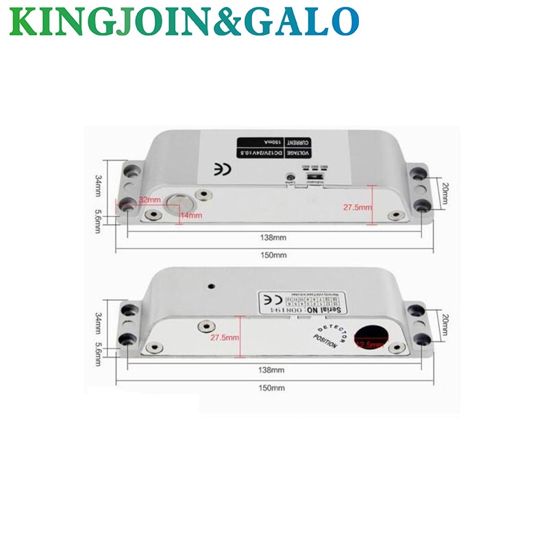 NC Electric Mortise DC 12V Fail Safe Electric Bolt Lock for Door Access Control Security Lock Doors System