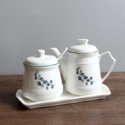 Ceramiczne pojemniki kuchenne przyprawy pudełko do przechowywania z olejkiem Pot ocet sos sojowy pojemnik do przechowywania: Czekolada