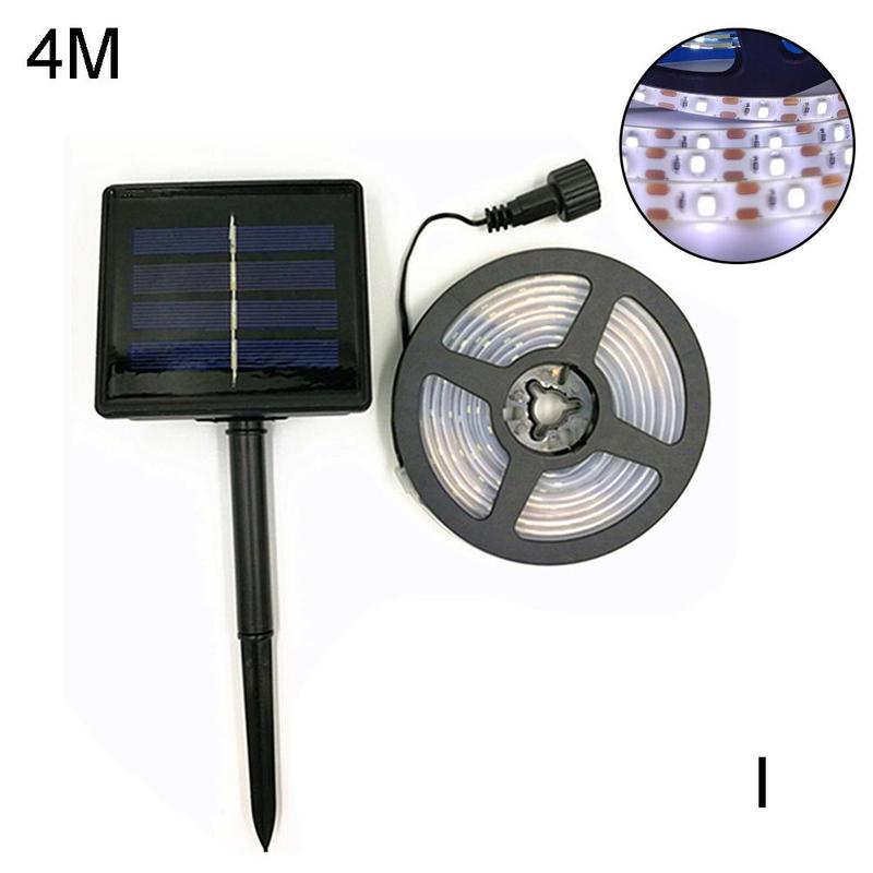 Solar Powered 3/4/5/10M Strip Light Outdoor RGB 2835 Backlight Tape Ribbon Decor LED Flexible Garden Strip Lighting Waterpr U6S2: 4M6500K(