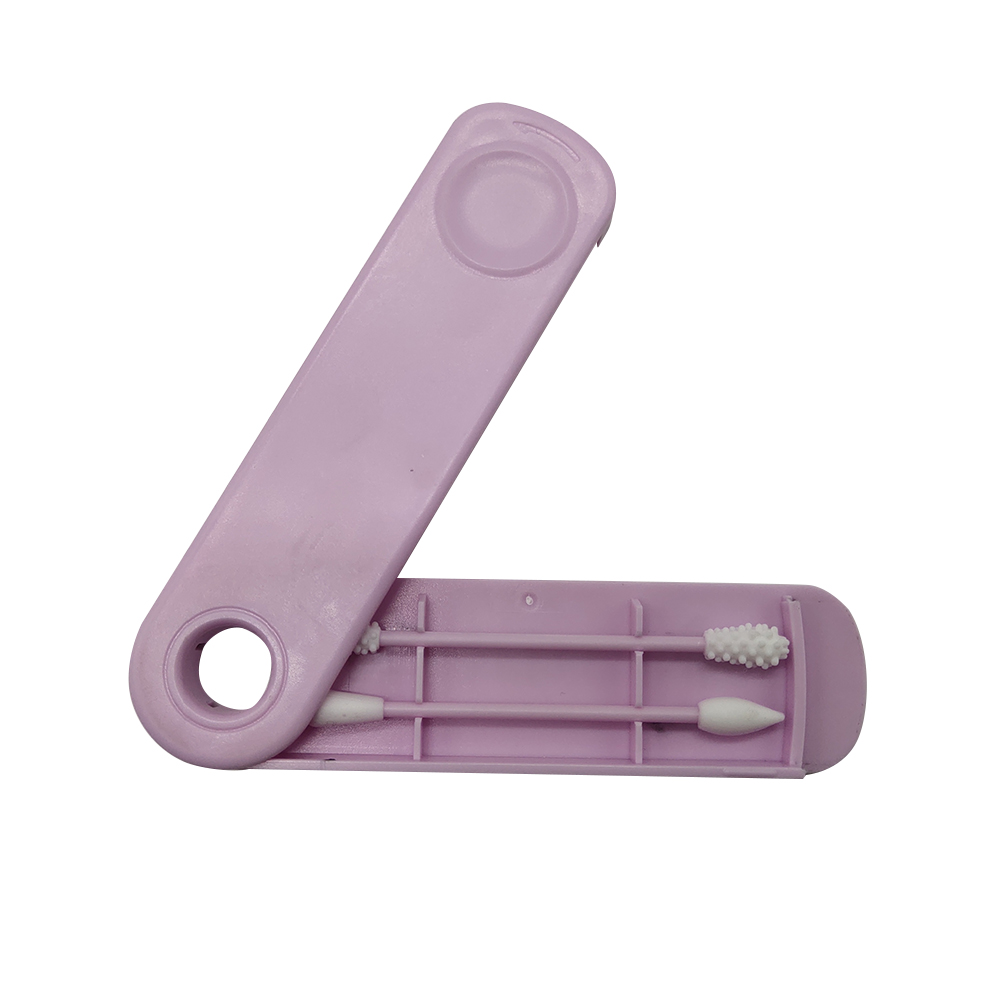 2Pcs Double-headed Reusable Cotton Swab Face Ear Cleaning Makeup Cosmetic Remove Silicone Buds Swabs Silicone Washable Tools: 01