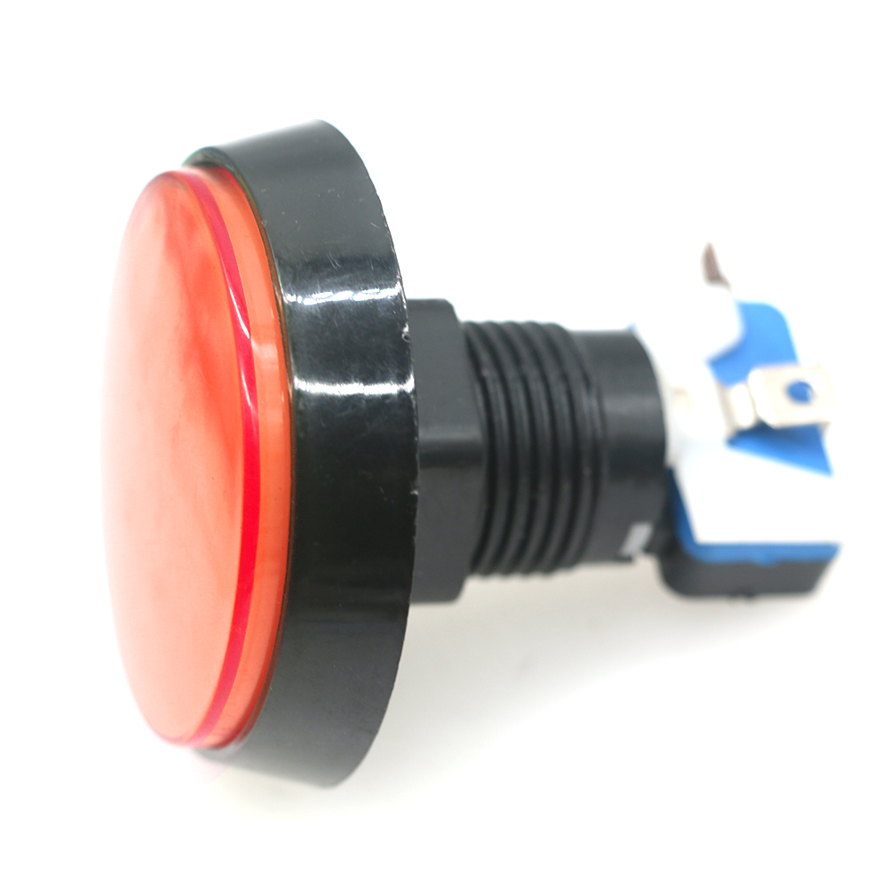 60mm lys trykknap led 12v oplyste blub video mønt arkade spil automat kran klo flipper dele pickup switch: Rød