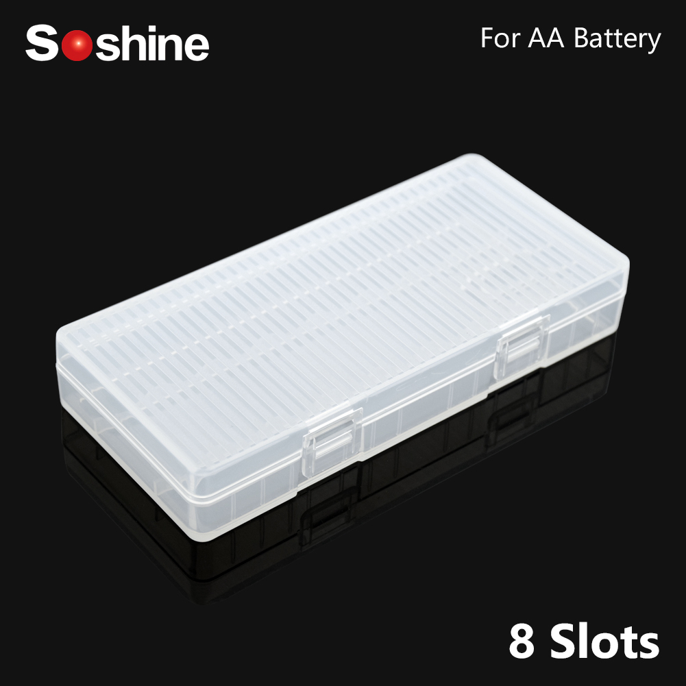 Soshine 6 Different Container Bag Case Elistooop Plastic Case Holder Storage Box Cover for AA AAA Battery Box Organizer Box Case: For 8Pcs AA