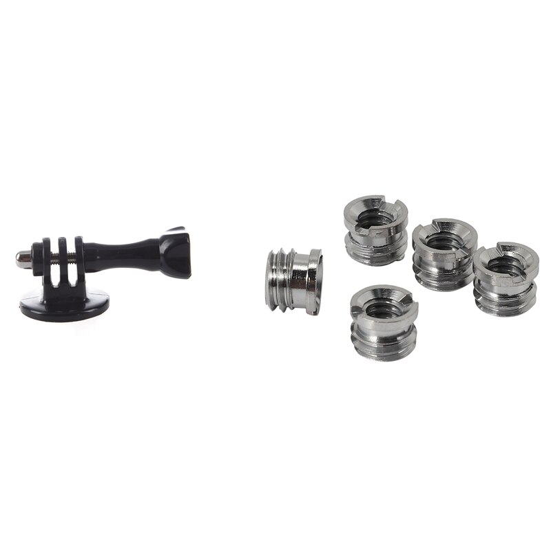 1 satz stativadapter + schraube + mutter & 1 satz 1/4 zoll -20 zoll innengewinde auf  to 3/8 zoll -16 zoll außengewinde reduzierbuchse konverter: Default Title