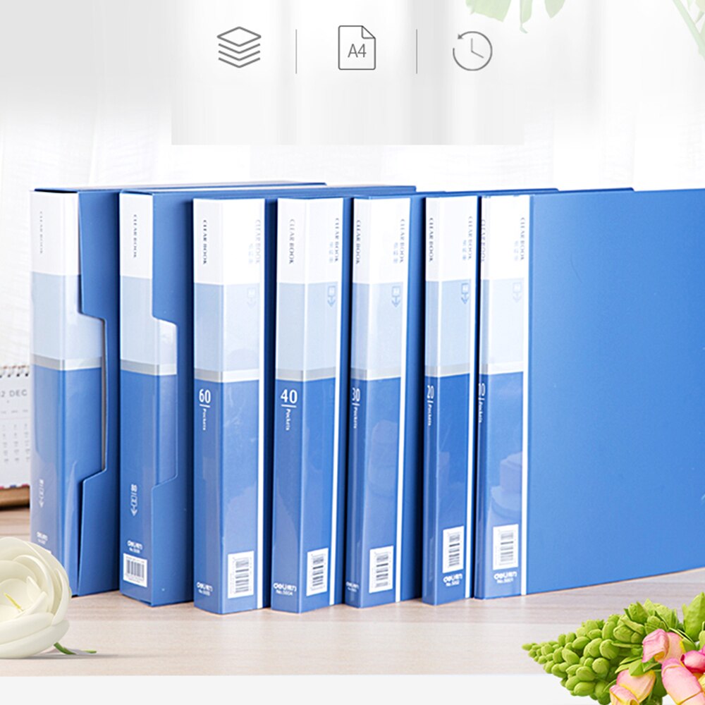 Deli A4 File Bag Data Book Large Capacity File Folder Briefcase Office Stationery Multiple Pages Optional Office School Supplies