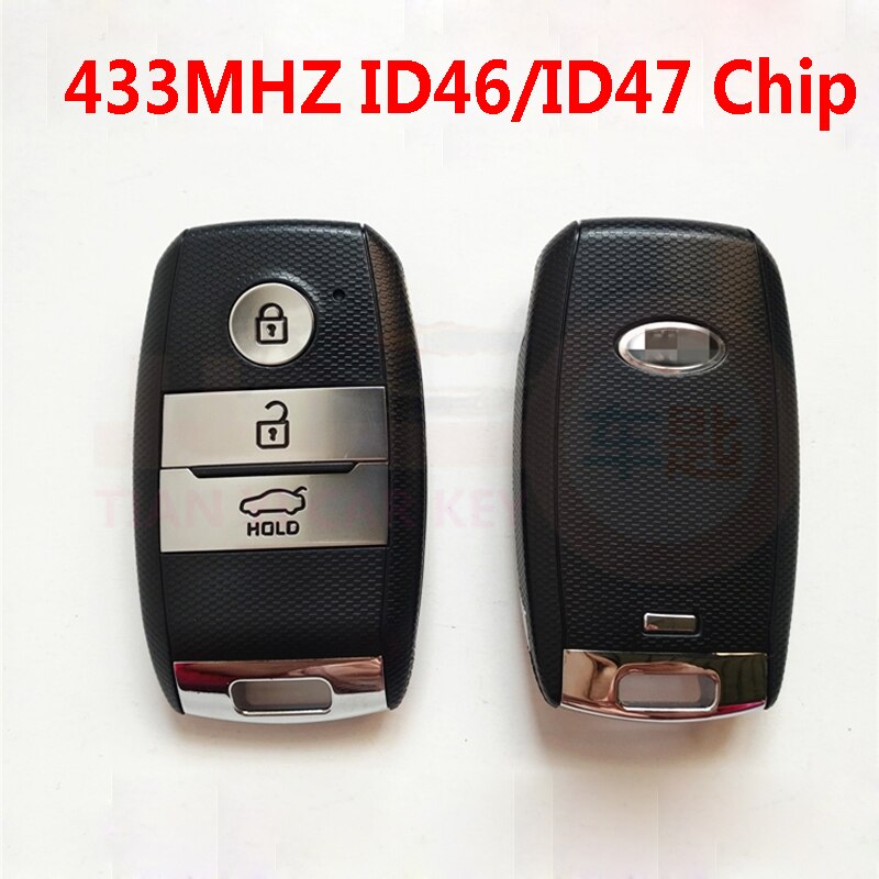 3 Buttons Car Remote Key 433MHZ with ID46 PCF7952 ID47 Chip Key Blade for Kia K5 Rio Sorento Sportage Keyless Smart Key