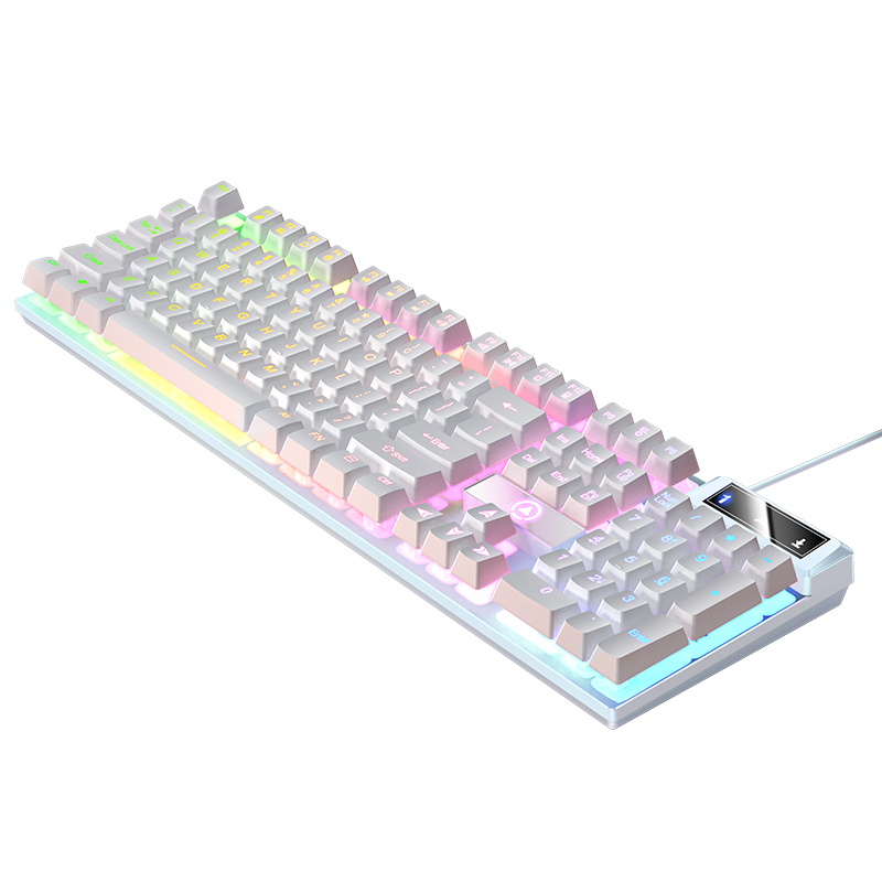 Bedraad USB-gamingtoetsenbord met achtergrondverlichting, 104-toetsen gamertoetsenbord voor computer/laptop/pc, ergonomisch , kantoorgamingaccessoire