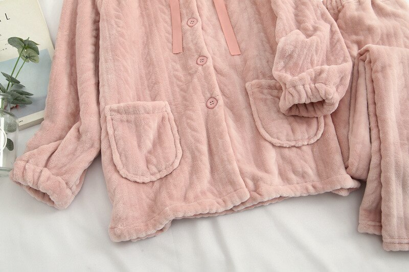 Womens Pajamas Maternity Sleep Pregnancy Clothes Autumn Winter Flannel Pregnant Pijama Breastfeeding Sleepwear